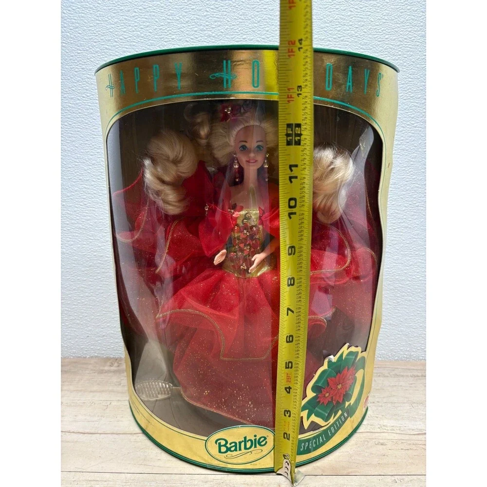 Vtg 1993 Mattel Happy Holiday Barbie Doll With Red Gown Special Edition